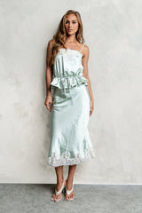 Saige Satin Midi Skirt - FINAL SALE