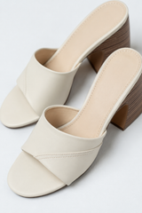 Elsy Block Heel in Bone