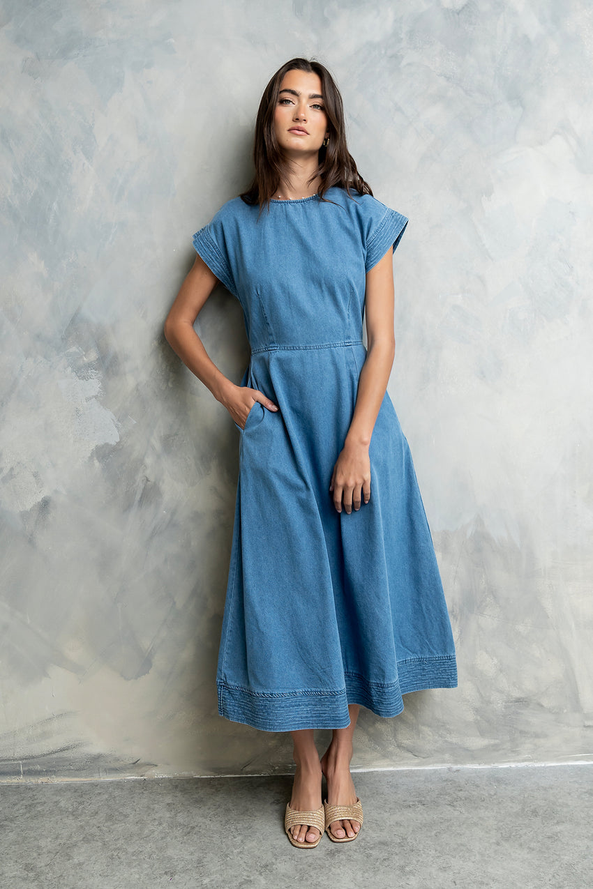 Louis Denim Midi Dress