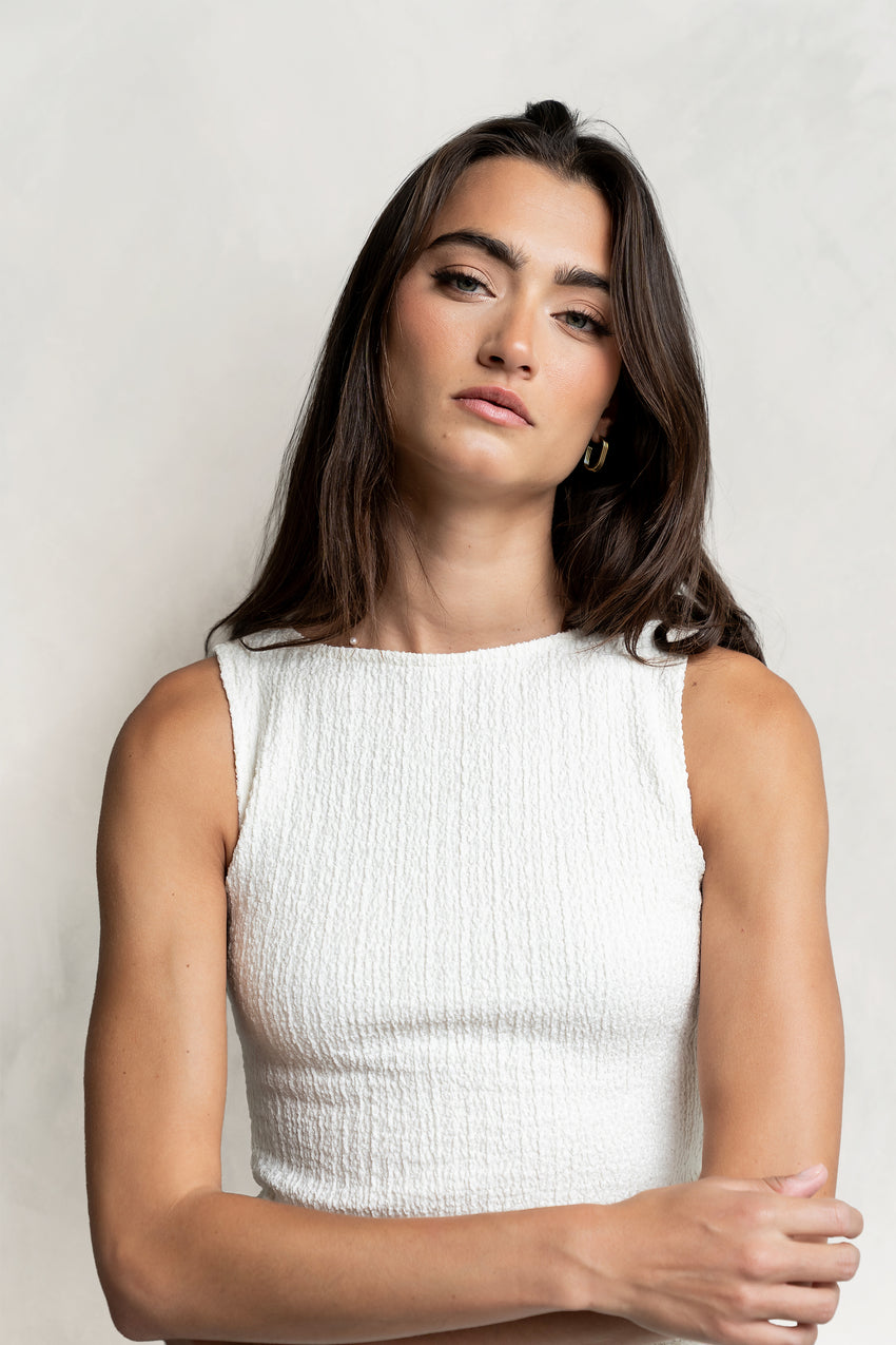 Opal Textured Top in Ivory