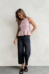 Jeremy Smocked Blouse in Berry