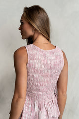 Jeremy Smocked Blouse in Berry