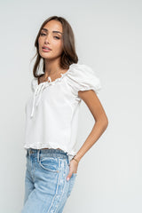 Gracey Ruffle Blouse in White
