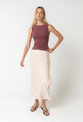 Alder Fitted Tank in Wine - FINAL SALE
