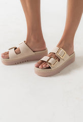 Jacinta Platform Sandal in Ecru