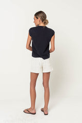 Cambria Sleeveless Cardigan in Navy