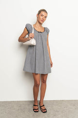 Kanyon Gingham Mini Dress in Black