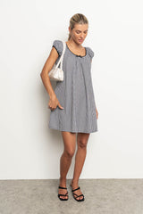 Kanyon Gingham Mini Dress in Black