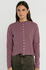 Julianne Striped Cardigan in Pink