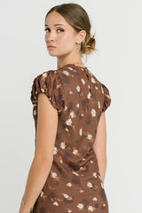 Ellianna Floral Maxi Dress in Brown