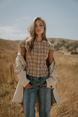 Miley Plaid Button Up Top