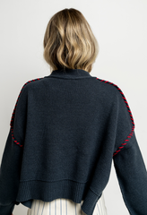 USA Oversized Sweater in Navy - FINAL SALE