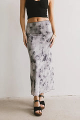 Chandler Abstract Maxi Skirt in Grey - FINAL SALE