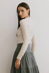 Lonnie Button Sleeve Sweater in Oatmeal - FINAL SALE