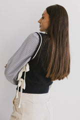 Montie Striped Sweater Top in Navy - FINAL SALE
