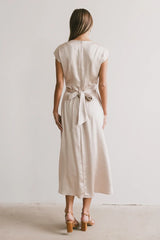 Rosalind Midi Dress in Champagne - FINAL SALE