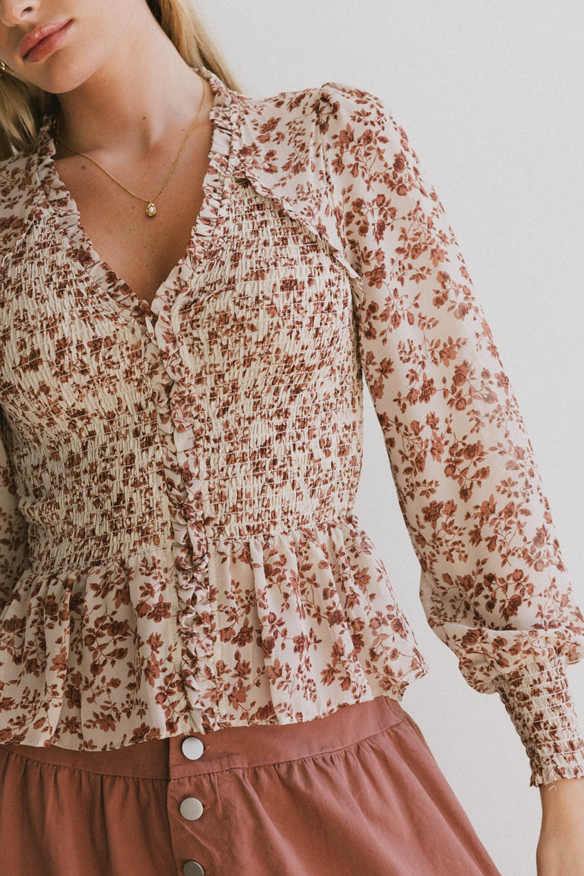 Vera Smocked Floral Blouse - FINAL SALE