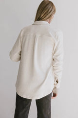 Mada Fleece Button Up in Oatmeal - FINAL SALE