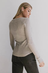 Conrad Fitted Waffle Tee in Heathered Black - FINAL SALE