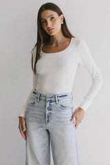 Tylar Scoop Neck Top in Ivory - FINAL SALE