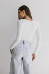 Tylar Scoop Neck Top in Ivory - FINAL SALE