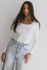 Tylar Scoop Neck Top in Ivory - FINAL SALE