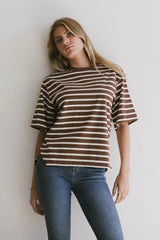 Freddie Striped Tee in Brown - FINAL SALE