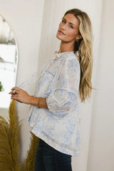 Madison Floral Blouse in Blue - FINAL SALE