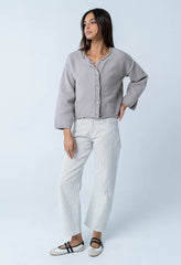 Carlie Knit Cardigan in Taupe - FINAL SALE