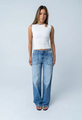 Ollie Cutout Tank Top in Ivory - FINAL SALE