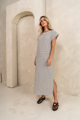 Esme Striped Maxi Dress in Black - FINAL SALE
