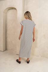 Esme Striped Maxi Dress in Black - FINAL SALE