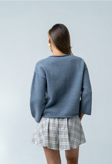 Carlie Knit Cardigan in Light Blue - FINAL SALE