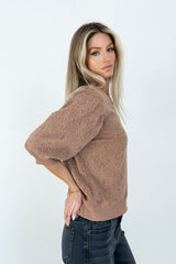 Marrel Textured Top in Brown - FINAL SALE