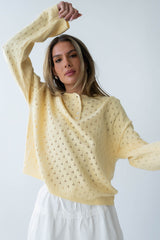 Margot Pointelle Sweater in Butter Yellow - FINAL SALE