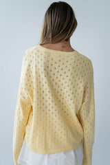 Margot Pointelle Sweater in Butter Yellow - FINAL SALE