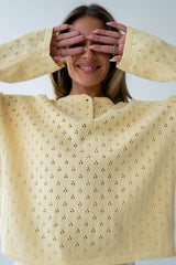 Margot Pointelle Sweater in Butter Yellow - FINAL SALE