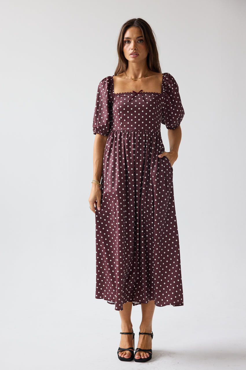 Jersey Polka Dot Midi Dress - FINAL SALE
