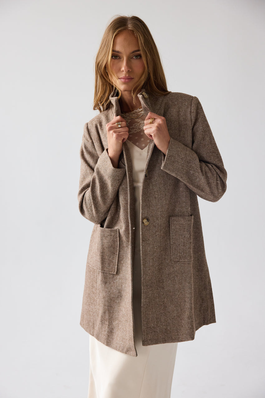 Jason Herringbone Coat - FINAL SALE