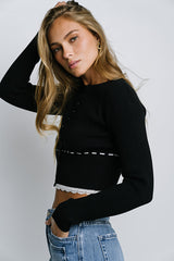 Irene Ribbed Sweater in Black - FINAL SALE